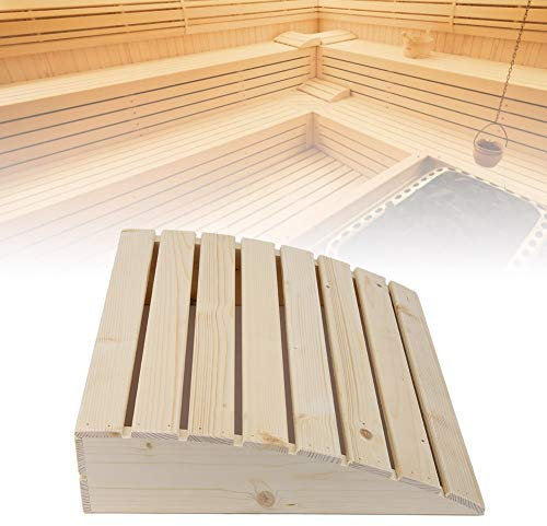 Zerodis Poggiatesta in legno per sauna, cuscino poggiatesta in legno, accessori per sauna, cuscino per collo in legno di pino, supporto per la testa per la sauna