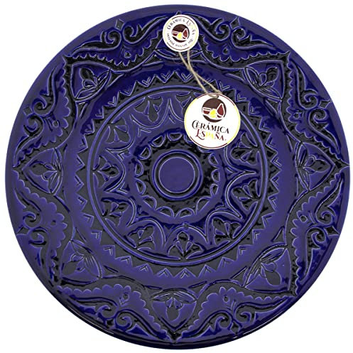 CERÁMICA ESPAÑA | Plato decorativo para colgar en pared | Plato de pared | Plato pared | Plato cerámica | Modelo D25 | Decoración 100% Hecho a mano | 30x30x3.5 cm