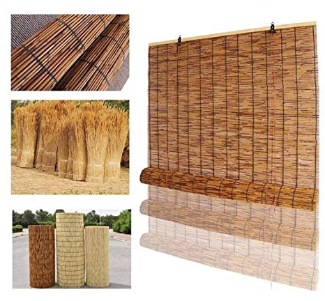 Bambusrollo Outdoor Bambusrollo Aussenbereich NatüRliches Schilfrollo Lichtfilternde Rollos Bambus Rollo Jalousine Outdoor Fensterrollo Sonnenschutz Verdunkelungsrollo Sichtschutz (Size : W20xH20cm/8