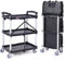 VEVOR Carrello di Servizio 65x39x83cm Carrello a Mano Multiuso 3 Ripiani Capacità Totale 74,8kg, Carrello a Portata con Ruote Girevoli 360° 2 Ruote con Freni, Carrello Portaoggetti da Garage Giardino