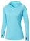 WILLIT Damen Laufshirt UPF 50+ Sonnenschutz Hoodie Sportshirt UV Shirt Langarm Wandern Angeln Outdoor Shirt Schnelltrocknend Leichter Hoodie Blau L