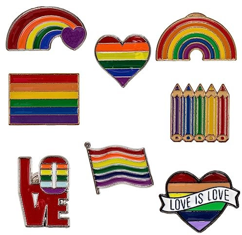 ReWu Metall Anstecker 1 Stück Pin Anstecknadel Broschen Aus Metall Pride-Symbol Regenbogen Rainbow Pride LGBTQ+ CSD Cristopher Street Day ca. 3 cm