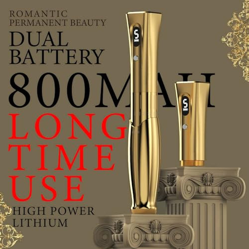 QUELLE Drahtlose PMU Maschine Einstellbarer Hub 2.1-3.0mm mit 2 Batterien,Rotary Permanent Make up Maschine Microblading Pen für Augenbrauen Eyeliner Lippen MTS QL-M2-E34-6-EU