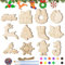 Octonyluck Decoration Noel Sapin Bois, Deco Noel Bois Ornements pour Peindre Noël, Boule de Noel Bois pour Enfant Adulte Fabrication Suspension Pendentifs de Peindre Artisanat Kit de DIY