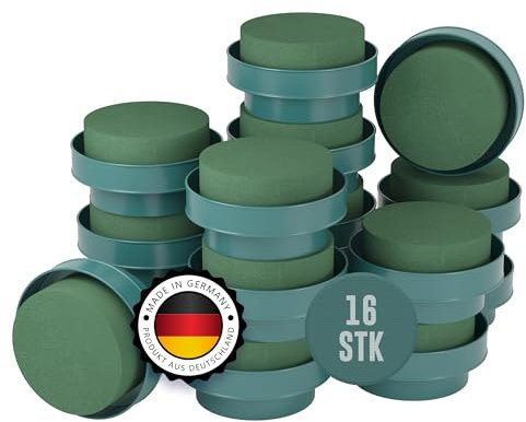 ELES Vida Lot de 16 Bols en Mousse à emboîter Humide - 8 x 5 cm - pour Arrangements Floraux - pour Bricolage, Mariage, Cadeaux, décoration, compositions Florales