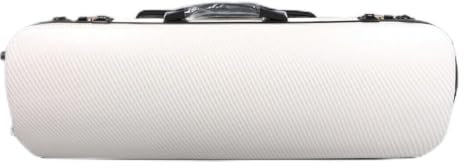 WUQIMUSC Violin Case 4/4 full size Carbon fiber Oblong Hard shell Rectangle violin case Soft padding with Backstraps &Music Sheet Bag (White-code lock)