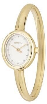 Breil Damen Armbanduhr Hoop mit goldfarbenem Armreif, 5 Bar, Gehäusegröße: 53X62 mm, TW2056