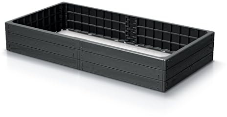 Garden Raised Grow Beds -STRONG- Rectangle Square Hex Vegetable Herb BOX Planter Trough (Anthracite, Rectangle 75cm x 150cm)