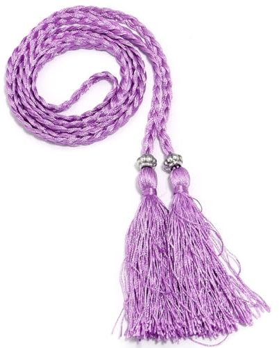 Wambere 1 Stück Damen Geflochtener Taillengürtel Fransengürtel Taillenseil Kordel Gürtel Dünner Quaste Geflochten Quastegürtel Gürtel Gewebte Quaste Kette Gürtel für Frauen Kleider,Lila