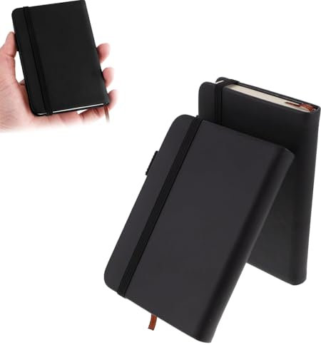 2 Stück Mini Notizbuch,Notizbuch A7 Notizbuch,Kleines Notizbuch Taschen,Notizbuch Klein,Pocket Notebook,Kleines Notizbuch Mini,Notizbuch Für Bürobedarf,Schulbedarf,In Die Tasche Steckbar (Schwarz)