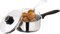 3pc 20cm Stainless Steel 3L Chip Pan - Chippan Fryer Pot with Lid & Basket Durable BNIB | Professional Food Cooking | Strong Wire Mesh Basket | Easy to Clean | Induction Base