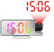 GLOBALHUT Projektionswecker, Projektionsuhren für Schlafzimmer, digitaler Projektor-Wecker, Decke mit LED-Display, flexible Projektion (farbiges Licht)