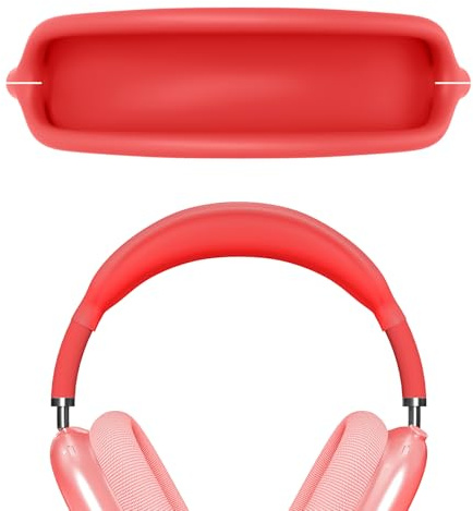 Geekria Silikon-Kopfbandabdeckung kompatibel mit AirPods Max Kopfhörer, Kopfband-Ersatz, einfache DIY-Installation ohne Werkzeug (Rot)