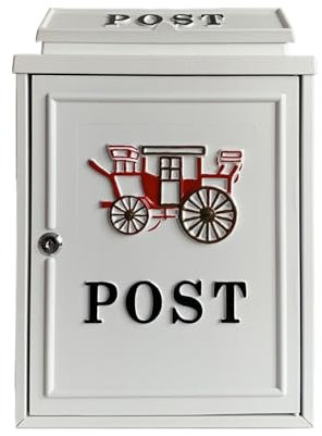 Briefkasten, Villa Briefkasten, regendicht, altmodisch, englische Villa, Briefkasten, Outdoor, Briefkasten, kreativer Briefkasten (weißes Pferd)
