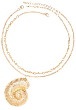 COSMEVIVI 1satz Goldene Conch Halskette Kreative Muschelkette Als Strand-accessoire Für Urlaub Und Partys Eleganter Schmuck Für Damen Einzigartiges