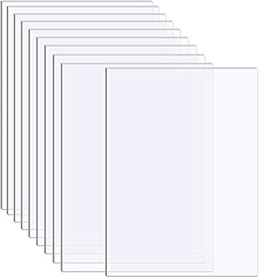 Feuilles acryliques 10 20 pièces Feuille Acrylique Transparente Panneau de Verre Organique pour Projet d'artisanat Affichage Cadre Photo Peinture (20x25x0,1 cm 20 pièces)