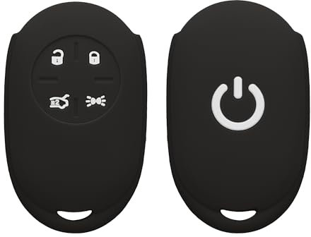 kwmobile Autoschlüssel Silikon Hülle kompatibel mit FIAT 500E 4-Tasten Autoschlüssel - Schlüsselhülle in Schwarz matt