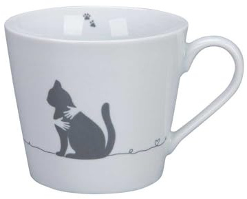 Krasilnikoff - Tasse - Happy Cup - HC792 - Cat - Tasse aus Porzellan mit Henkel - Katze