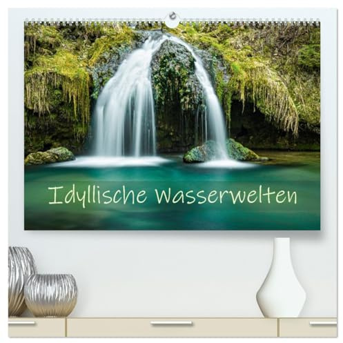 Idyllische Wasserwelten (hochwertiger Premium Wandkalender 2026 DIN A2 quer), Kunstdruck in Hochglanz: Wasserfälle üben eine besondere Faszination aus. (CALVENDO Natur)