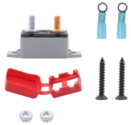 MUCKLILY Manueller Reset Leistungsschalter 20a 12v/24v Mit Roter Abdeckung Für Auto Und Boot Überstromschutz Mit Bimetallstruktur Und Korrosionsbeständigem Gehäuse