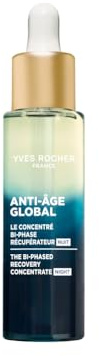 Yves Rocher ANTI-AGE GLOBAL - 2-Phasen Nachtkonzentrat - Serum-Öl - Intensive Regeneration über Nacht - Mit patentierter Gold-Achillea -Feuchtigkeitspflege vor dem Schlafengehen - 30 ml