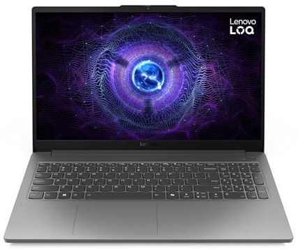 Lenovo LOQ 15IAX9E 15.6 FHD 144Hz Gaming Laptop, Intel Core i7-12650HX, 16GB DDR5 RAM, 512GB PCIe SSD, NVIDIA RTX 4050, Windows 11 Home, Wi-Fi 6, Backlit KB, Luna Grey (83LK00DBUK)
