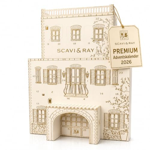 SCAVI & RAY Adventskalender 2026 mit 24 Premium Überraschungen für Genießer | Prickelnde Piccolos, italienisch inspirierte Feinkost & Lifestyle Accessoires – Weihnachtskalender für Frauen und Männer
