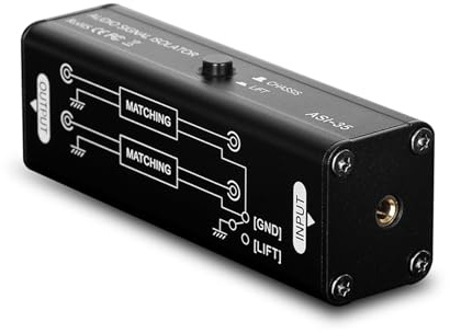 Tissting Audio Signal Isolator 3.5mm Ground Loop Noise Eliminator - Hum Eliminator For Microphones Mixing Consoles Players 2.5x5.1 cm/1x2 Inches