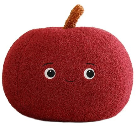 AMOSIJOY Apfel Essen Plüschtiere für Kinder, weiche niedliche Kuscheltier für Baby Mädchen und Jungen, Flauschige Apfel Essen Rot (35 * 25cm,Rot)