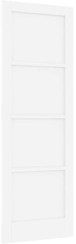Yisssmeng Porta scorrevole in legno bianco, 73,5 x 211 cm, porta interna in legno di pino | Porta scorrevole salvaspazio in robusto legno di pino e compensato per camera da letto, soggiorno e corridoio.