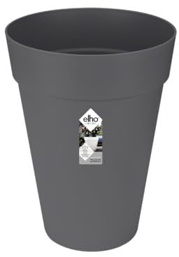 elho Loft Urban Rund Hoch 35 - Blumentopf für Außen - Ø 33.5 x H 45.3 cm - Schwarz/Anthrazit