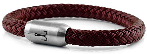 Fischers Fritze Armband Segeltau Makrele Dunkelrot - Handgemacht im Geschenkkarton I Maritim & Wasserfest (22)