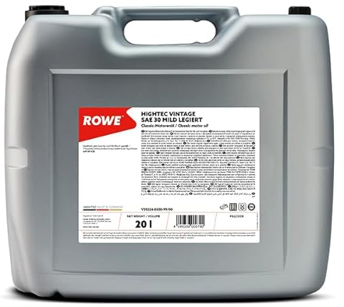 ROWE Hightec Vintage SAE 30 mild legiert - 20 Liter Oldtimer, Youngtimer Motoröl, mineralisch | Made in Germany