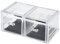 LaRoc Clear Acrylic Makeup Organiser - Two Side-by-Side Drawers Ideal for Lipstick, Gloss, Makeup Brushes - Drawer Organiser for Skincare Products, Cosmetics, Perfume, Stationary