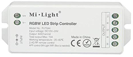 lighteu®, Miboxer Milight RGBW Smart LED Strip Controller for RGBW (RGB+warmwhite) Strip Light, DC 12V 24V Max. 15A Controller, fut044