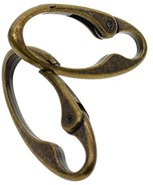 Sharplace 2 Stück Vintage Bronze Oval Karabiner Frühling Karabinerhaken Clip Metall-Schlüsselanhänger Oval Druckknopf Schnalle für Rucksack DIY Machen Handwerk Camping Spring Haken Schlüsselbund