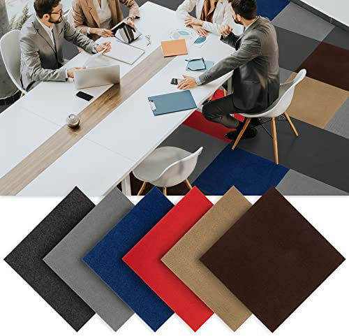 Teppichfliesen Scene - Bodenbelag aus Nadelfilz - 40x40 cm - selbstklebend & antistatisch - Filzfliese für Büro und Gewerbe - Filzteppich (Grau, 1 Stück)