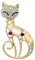 Vektenxi Premium Qualität Vintage Gold Katze Brosche Corsage Antike Nachahmung Opale Tier Broschen Für Frauen Kleine Pin
