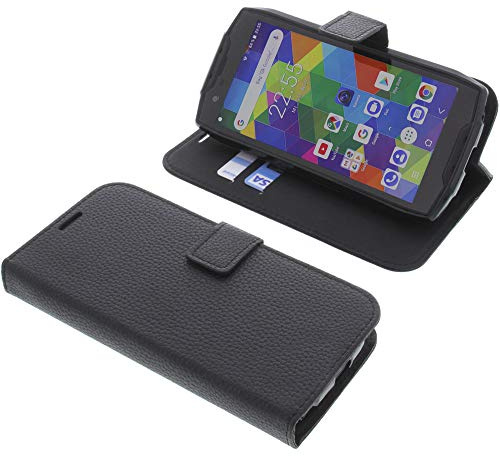 foto-kontor Tasche kompatibel mit Blackview BV6800 Pro Book Style schwarz Schutz Hülle Buch