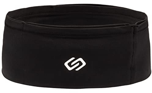 Sporteer VersaMax Running Belt, Travel Belt, Workout Waist Pack - Large Security Pockets Fit All Smartphones, Money, Passport, and Other Valuable Items (Black, Small)