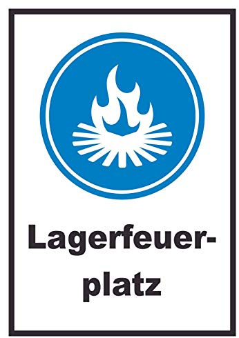 HB-Druck Lagerfeuerplatz Schild A6 Rückseite selbstklebend