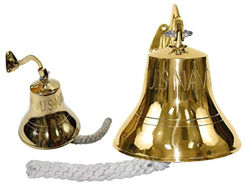 THORINSTRUMENTS (mit Gerät) Massives Messing Traditionelle Schiffsglocke Wandmontage Us Navy 15,2 cm für Innen- und Außenbereich