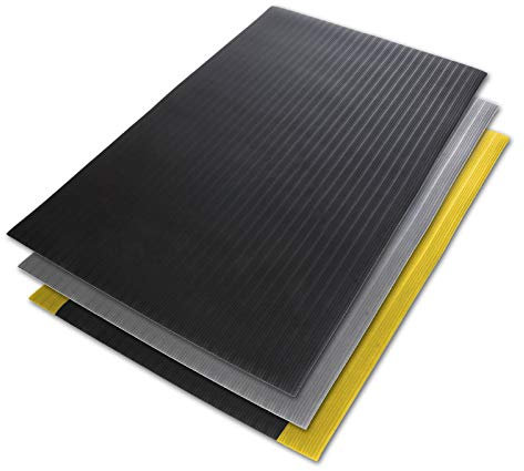 Floordirekt Anti-Ermüdungsmatte Softer-Work-Mat 90 x 100 cm, Schwarz - Ergonomische Arbeitsplatzmatte - Gerippte, Rutschhemmende & dämpfende Oberfläche