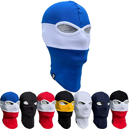 PGwear Sturmhaube Streifen und Uni viele Farben (blau/weiß/blau)