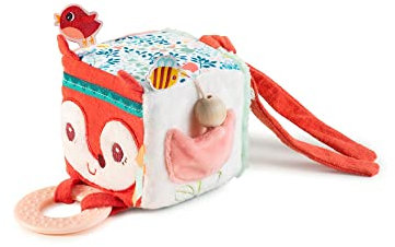 LILLIPUTIENS - Aktivitätswürfel – aus Stoff für Babys, stimuliert die Motorik, das Sehen und Berühren mit 5 sensorischen Aktivitäten – Spielzeug für Kinder ab 3 Monaten – 83338