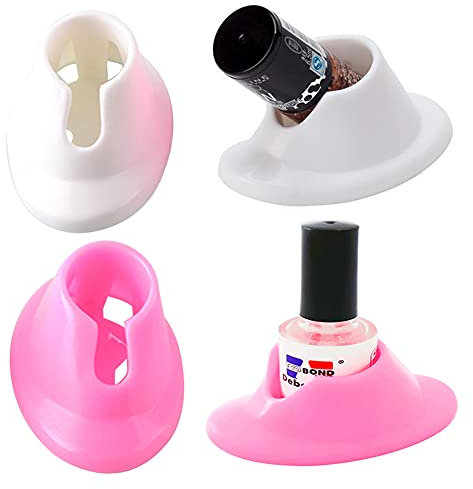 SUKPSY 4 Pcs Soft Rubber Nail Polish Bottle Holder Anti-spill Bottle Stand Manicure Display Tools Nail Art Supplies for Nail Organizer Display