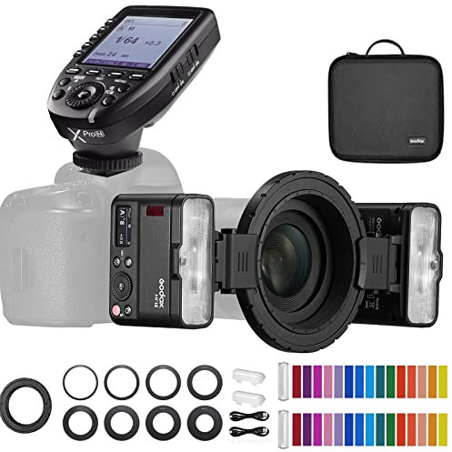Godox MF12 MF12-K2 Flash Macro avec déclencheur Xpro-N pour Nikon, Flash TTL Hors caméra Speedlite 12 W, contrôle sans Fil 2,4 G, Mode TTL/M, Batterie au Lithium 3,7 V/6,29 W intégrée