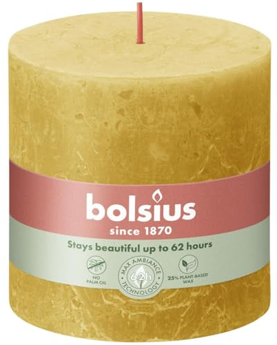 bolsius Stompkaars Honeycomb Yellow Ø100 mm - Hoogte 10 cm - Geel - 62 branduren