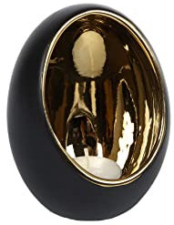 Van Manen Teelichthalter Pim L (Kerzenhalter Ton gold-schwarz, Maße 11,5x11,5x15 cm, Teelichthalter, Teelichtglas ohne Kerze) 100161