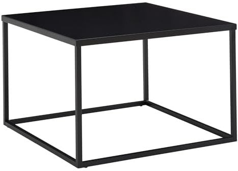 FineBuy Couchtisch 60x60x40 cm Metall Wohnzimmertisch Industrial Schwarz, Sofatisch Quadratisch, Loungetisch Kaffeetisch Stahl, Beistelltisch Quadratisch
